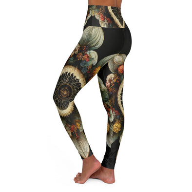 Floral Bliss: High Waist Yoga Legging with Floral Art Mandala Print - Crystallized Collective