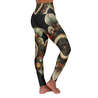 Floral Bliss: High Waist Yoga Legging with Floral Art Mandala Print - Crystallized Collective