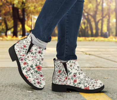 Floral Cottagecore Ankle Boots - Crystallized Collective