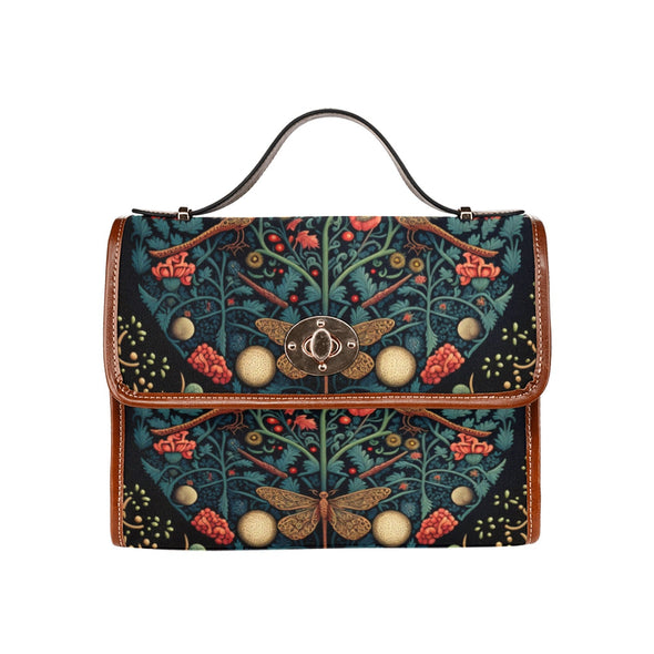 Floral Fauna Canvas Satchel Bag - Crystallized Collective