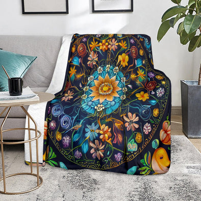Floral Mandala Premium Blanket - Crystallized Collective