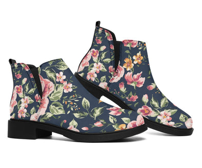 Floral Pattern Ankle Boots - Crystallized Collective