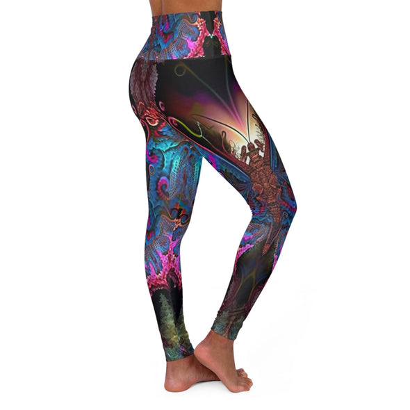 Fractal Butterfly High Waist Yoga Legging - Serene Bliss - Crystallized Collective