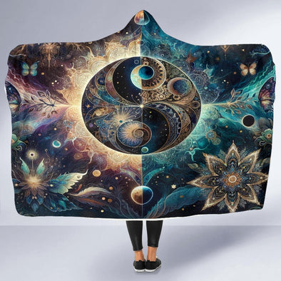 Fractal Duality Hooded Blanket - Crystallized Collective