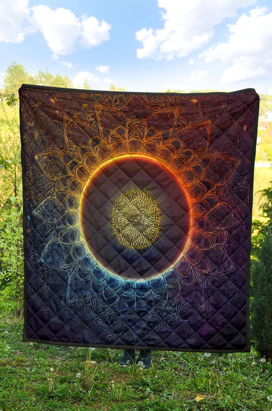 Fractal Flower Mandala Premium Quilt - Crystallized Collective