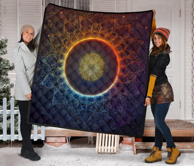 Fractal Flower Mandala Premium Quilt - Crystallized Collective