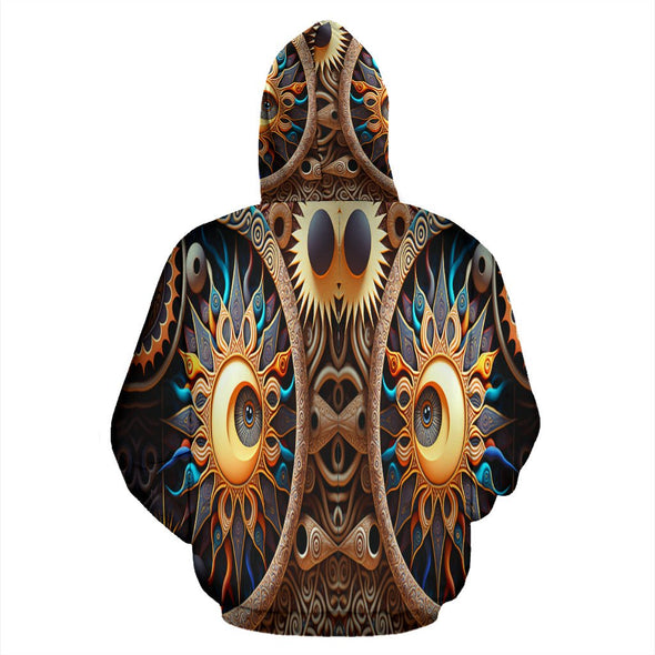 Fractal Sun and Moon Hoodie - Crystallized Collective