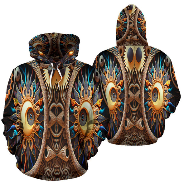 Fractal Sun and Moon Hoodie - Crystallized Collective