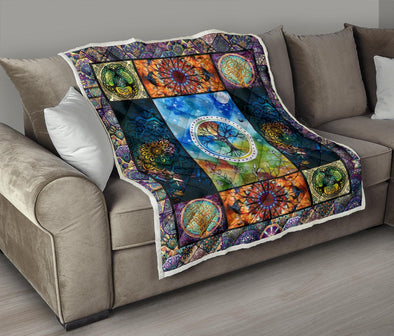Fractal Tree of Life Premium Quilt - Crystallized Collective