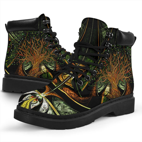 Fractal Tree of Life Suede Boots - Crystallized Collective