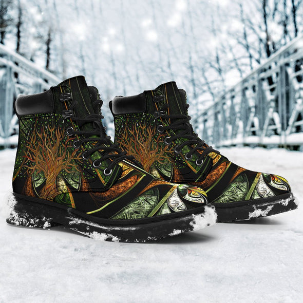 Fractal Tree of Life Suede Boots - Crystallized Collective