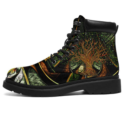 Fractal Tree of Life Suede Boots - Crystallized Collective