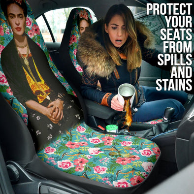 Frida Kahlo Flowers Seat Cover - Crystallized Collective