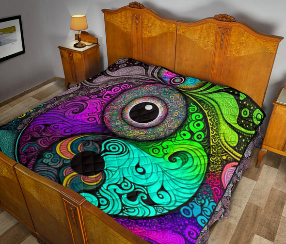 Colorful Yin Yang Mandala Premium Quilt