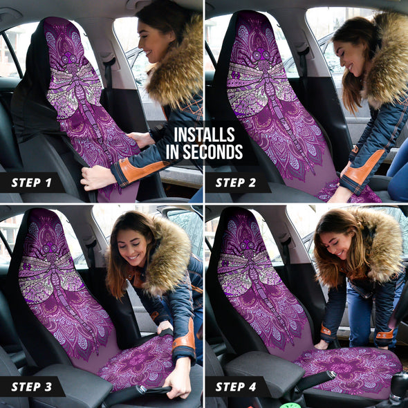 Dragonfly Mandala Car Seat Cover