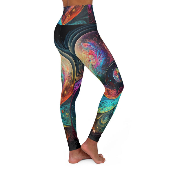 Galaxy Bliss: Vibrant High-Waist Yoga Legging - Crystallized Collective