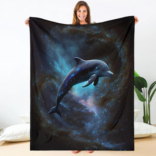 Galaxy Dolphin Premium Blanket - Crystallized Collective