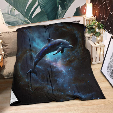 Galaxy Dolphin Premium Blanket - Crystallized Collective