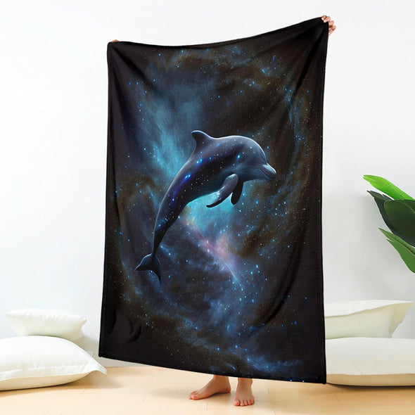 Galaxy Dolphin Premium Blanket - Crystallized Collective