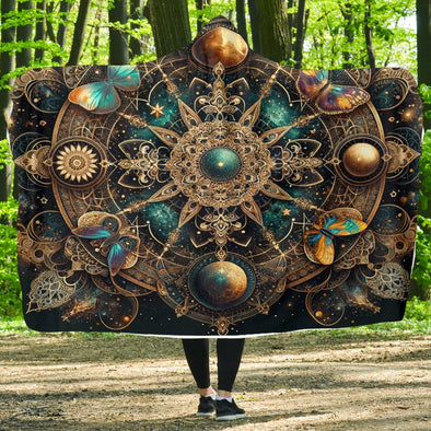 Geometric World Hooded Blanket - Crystallized Collective