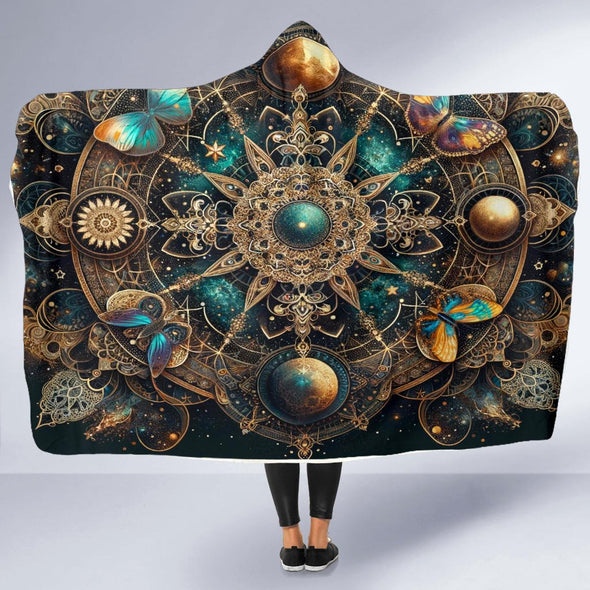 Geometric World Hooded Blanket - Crystallized Collective