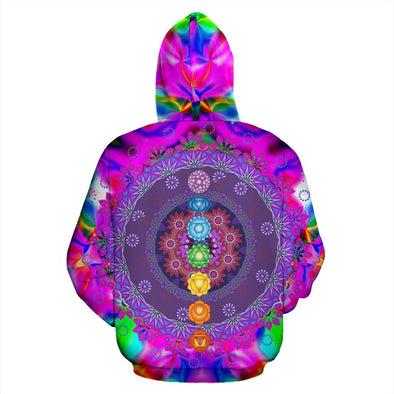 Glowing Chakras Hoodie - Crystallized Collective