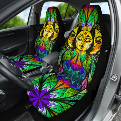 Glowing Sun and Moon Mandala Car Seat Covers - Crystallized Collective