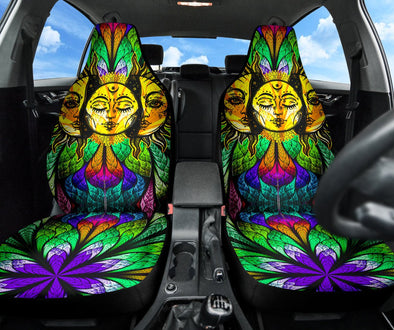 Glowing Sun and Moon Mandala Car Seat Covers - Crystallized Collective