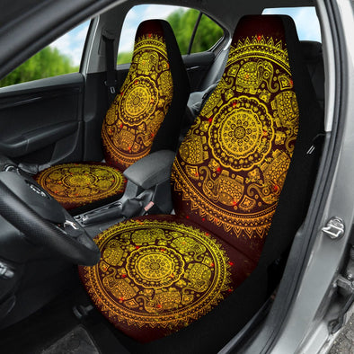 Gold Elephant Mandala Car Seat Cover - Crystallized Collective