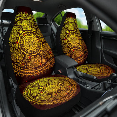 Gold Elephant Mandala Car Seat Cover - Crystallized Collective