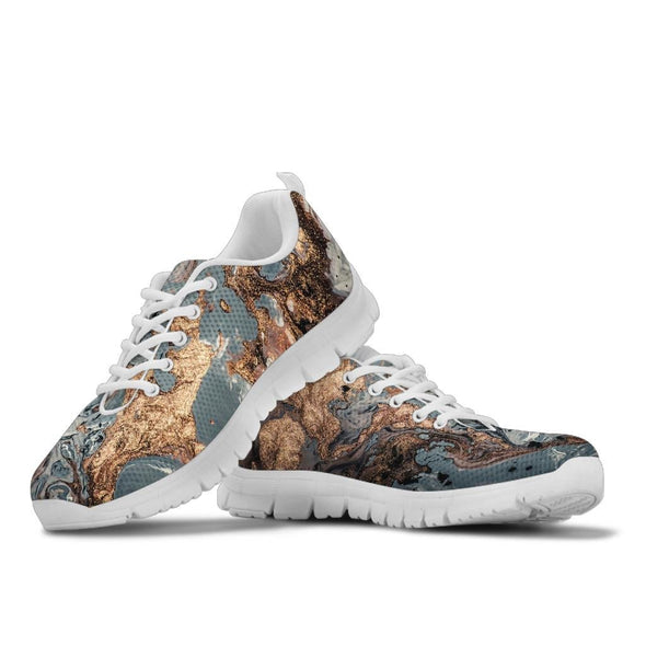 Gold Fluid Art Sneakers - Crystallized Collective