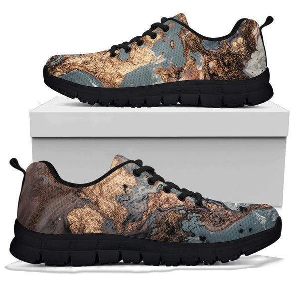 Gold Fluid Art Sneakers - Crystallized Collective