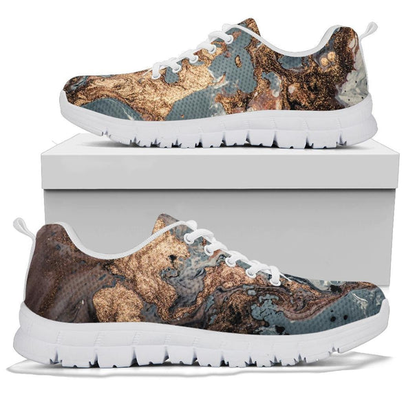 Gold Fluid Art Sneakers - Crystallized Collective