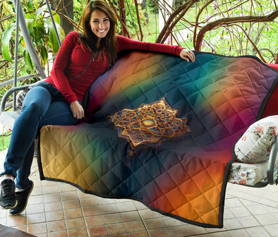 Gold Rainbow Alhambra Premium Quilt - Crystallized Collective