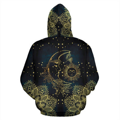 Gold Sun and Moon Hoodie - Crystallized Collective