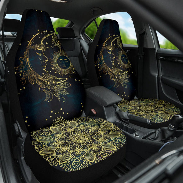 Gold Sun and Moon Mandala Car Seat Covers - Crystallized Collective