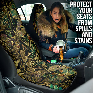 Golden Dragonflies Car Seat Cover - Crystallized Collective