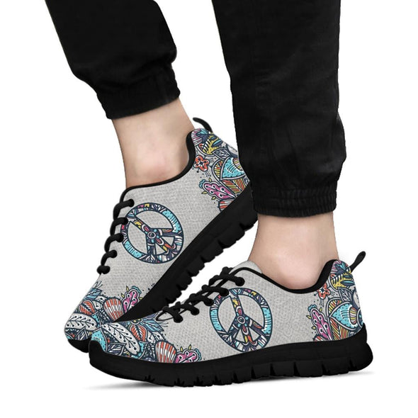 Grey Peace Paisley Sneakers - Crystallized Collective