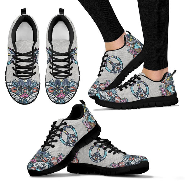 Grey Peace Paisley Sneakers - Crystallized Collective