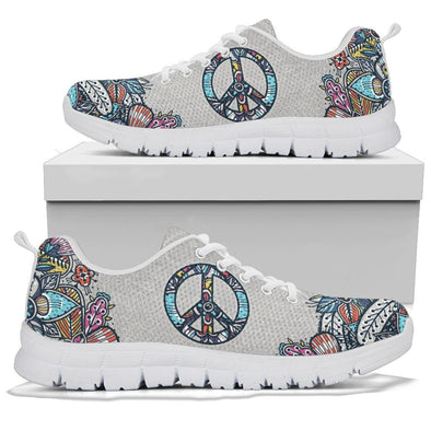 Grey Peace Paisley Sneakers - Crystallized Collective