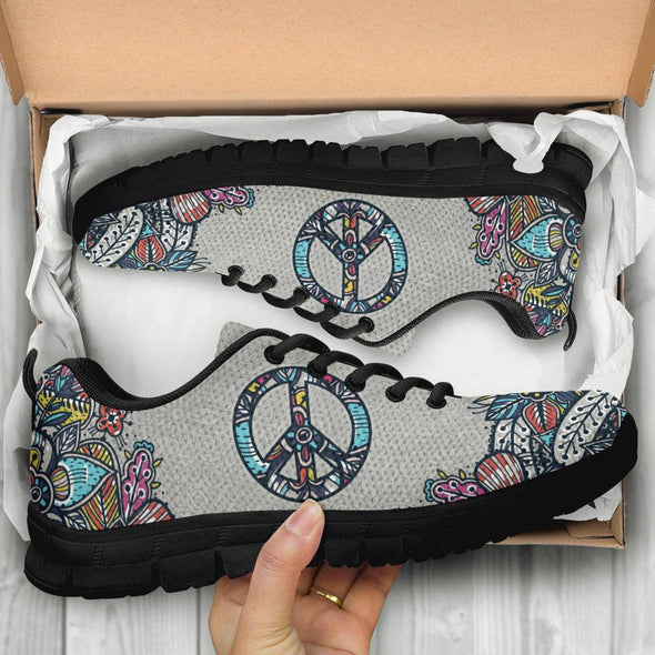 Grey Peace Paisley Sneakers - Crystallized Collective