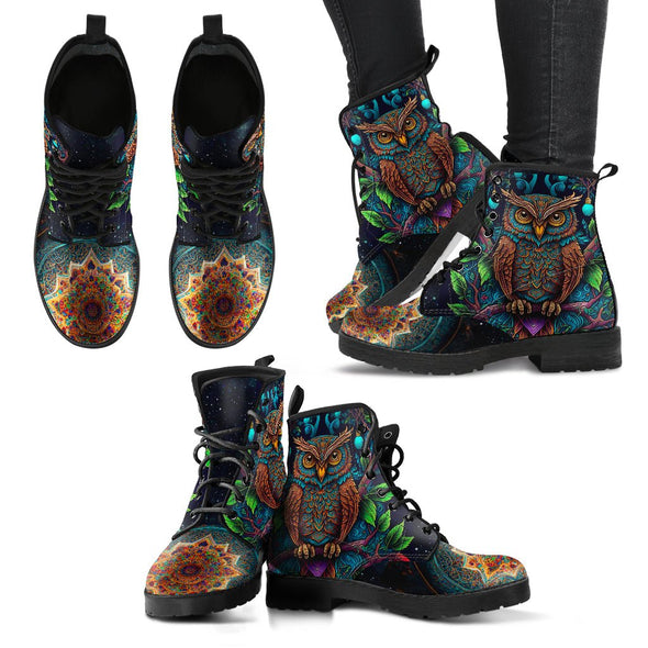 HandCrafated Artistic Owl Boots - Crystallized Collective