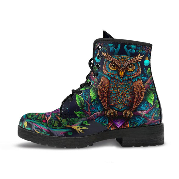 HandCrafted Art Owl Mandala Boots - Crystallized Collective