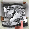 HandCrafted Black on White Elephant Mandala Boots - Crystallized Collective