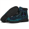 HandCrafted Blue Peace Paisley Suede Boots - Crystallized Collective