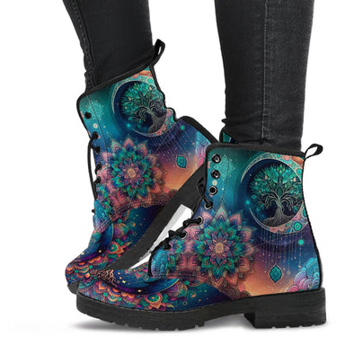 HandCrafted Boho Psychedelic Tree of Life Boots - Crystallized Collective