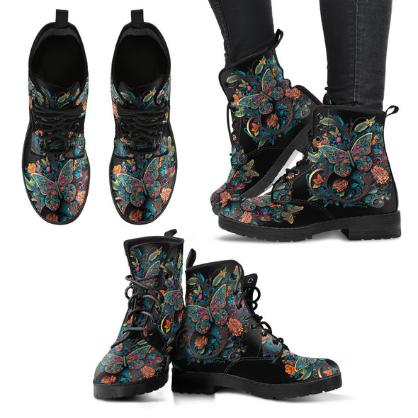 HandCrafted Butterfly Flowers Boots - Crystallized Collective