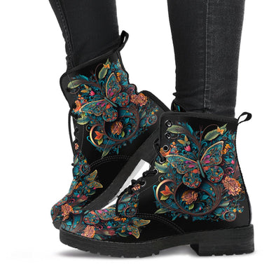 HandCrafted Butterfly Flowers Boots - Crystallized Collective