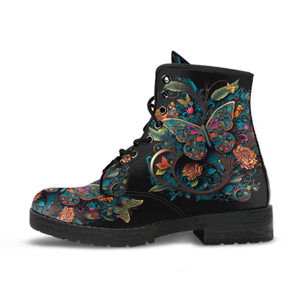 HandCrafted Butterfly Flowers Boots - Crystallized Collective