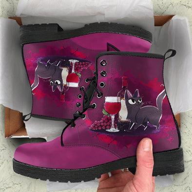 HandCrafted Cat and Wine Boots - Crystallized Collective